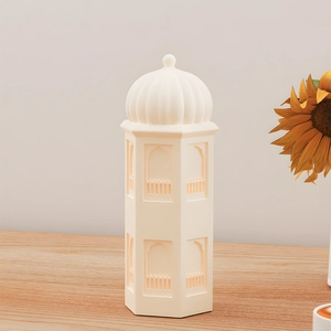 European castle tower night light made of silicone resin with warm white glow