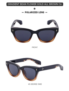 Front and 45-degree angle view of brown polarized sport sunglasses with thick frames