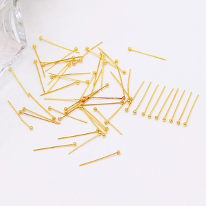 18k gold plated ball head pins for DIY jewelry making with polished metal finish