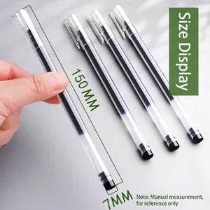 Black ink 0.5mm large capacity neutral pen with 150mm transparent barrel and cap