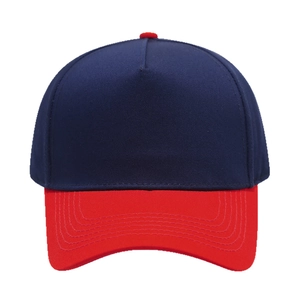 Casquette de camionneur en coton bleu marine avec visière rouge pour le soleil