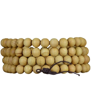 Thuja Sutchuenensis wood 108 prayer beads bracelet featuring high oil texture on white base