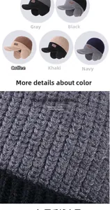 Detail of soft knit texture and ear protection design on winter baseball hats