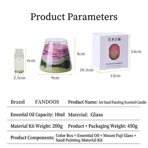 DIY sand art scented candle kit with Mount Fuji glass and essential oil in gift box