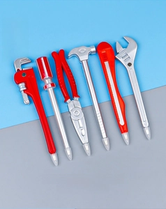 Set of 6 creative hardware tool ballpoint pens featuring 0.5mm bullet tip detail