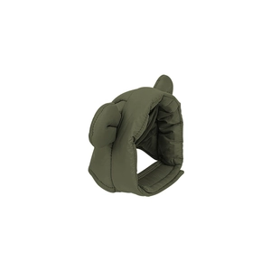 Army green quilted pet winter ear-warmer headband with cute bear ears and thermal padding
