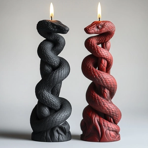 Macro view of realistic snake scales and spiral details on artistic silicone candle mold