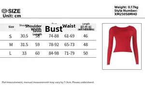 Tabella taglie dettagliata per t-shirt in pizzo con misure di busto, vita e lunghezza cm