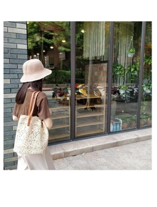 Borsa a tracolla in pizzo stile coreano da donna, grande borsa per la spesa casual.