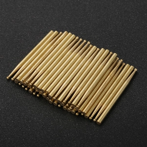 Precision solid copper positioning pins with golden matte finish and spherical tips