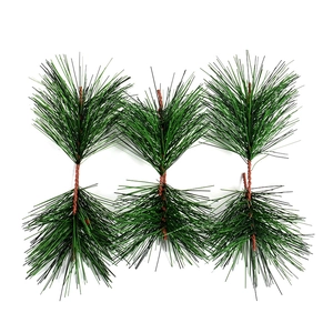 Artificial Pine Needles Branches Realistic Green PVC Plastic Foliage For Christmas DIY Craft Wreath Home Decor Accessories