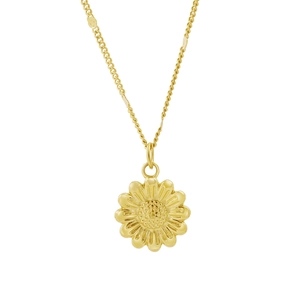 Collana con ciondolo a girasole in acciaio inossidabile dorato per donne con dettagli fini