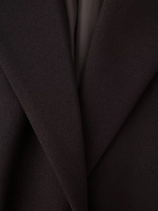 Close-up detail showing the thick texture and wool-like fabric of this stylish long coat