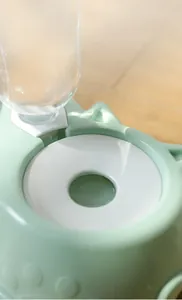Détail du bol d'eau anti-éclaboussures vert menthe pour chats et chatons