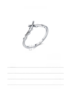 Macro shot of S925 sterling silver olive branch ring with fine leaf details and S925 hallmark
