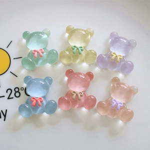 Ciondoli a forma di orsetto in resina traslucida colori macaron per creazioni fai da te