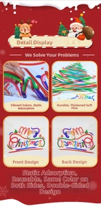 Detail of double-sided Christmas window stickers with electrostatic adsorption