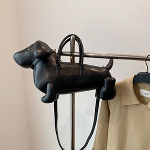 Dachshund Shaped Handbag PU Leather Creative Shoulder Crossbody Bag Casual Fashion Novelty Animal Design