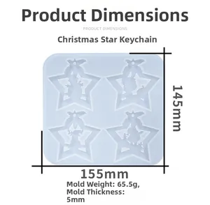Moule en silicone étoile de Noël à 4 cavités pour la création de bijoux en résine