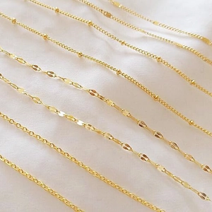 Minimalist Chain Necklace Stainless Steel Gold Plated Figaro Cuban Snake Box Link Choker For Women Adjustable Jewelry