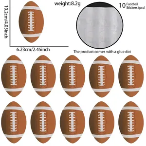 Set de 10 pegatinas de fútbol con dimensiones y puntos adhesivos para decoración de fiesta