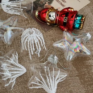Christmas Hanging Ornaments Astronaut Space Theme Resin Plastic Holiday Tree Decorations Snowman Santa Nutcracker Bear Star
