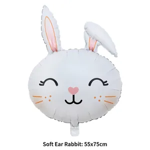 Detail of bunny aluminum foil balloon measuring 55x75cm for Easter party decor