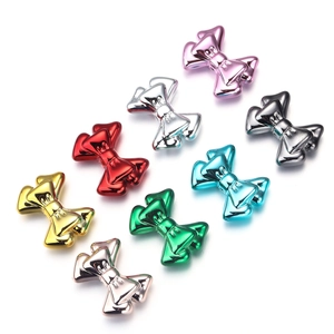 Colorful acrylic bow beads with metallic finish for DIY jewelry and phone chains
