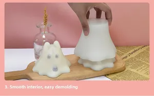 DIY cartoon ghost silicone mold showing flexible texture and easy demolding process