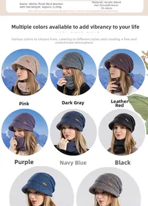 Détail de l'ensemble bonnet et écharpe en tricot d'hiver montrant les couleurs et textures