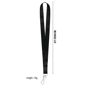 Lanyard with black marble and gold geometry pattern, 17.7 inch length, 14g weight