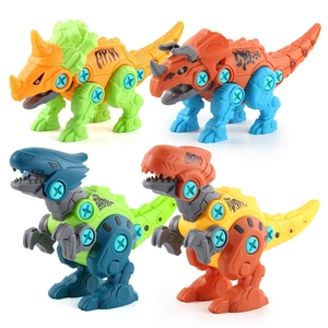 DIY take-apart dinosaur building blocks set with toy electric drill for boys