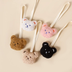 Attache-tétines ours en peluche colorés pour apaiser les bébés, lot de 5.