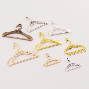 Assorted alloy clothes hanger charms in gold and silver for DIY jewelry making