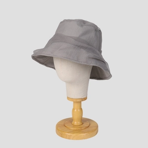Eleganter dunkelgrauer Organza-Fischerhut für Damen mit atmungsaktivem Mesh-Band