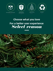 Detail of eco-friendly and flame-retardant artificial pine needles for Christmas decor