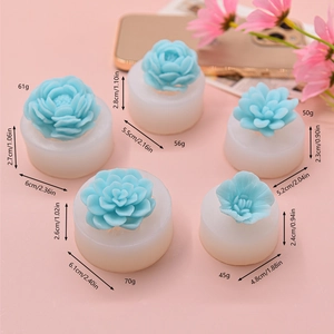 DIY flower silicone mold for aromatherapy candles and soaps with various floral shapes