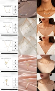 Detailed comparison of 925 sterling silver necklaces with natural freshwater pearls and zircons