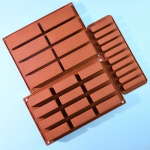 Siliconen bakvorm set voor lange vingers en chocolade in terracotta kleur