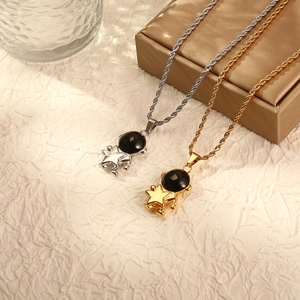 Astronaut Pendant Necklace Stainless Steel Star Spaceman Jewelry Couples Valentine Gift Twist Chain Fashion Ins Style