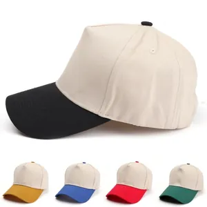 Baseball Cap Two Tone Contrast Color Cotton Plain Blank Curved Brim Adjustable Breathable Outdoor Sport Sun Hat Unisex