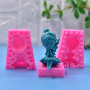 DIY silicone mold for 3D ballet girl sculptures and cake decorating clay crafts