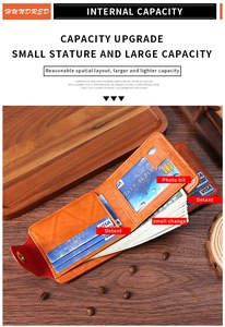 Detailed interior of vintage brown leather wallet showing card slots and money pocket