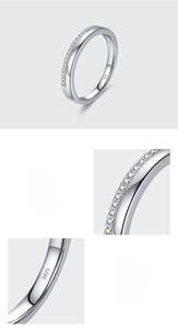 Makro-Detailansicht des S925 Sterlingsilber-Rings mit handgefertigter Pavé-Fassung und Zirkonia