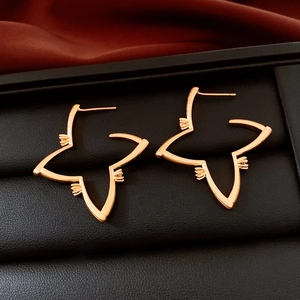 Detailed macro shot of 18K gold plated starburst stud earrings in a premium jewelry box