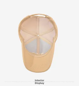 Vue intérieure montrant les coutures renforcées et la structure à six panneaux de la casquette