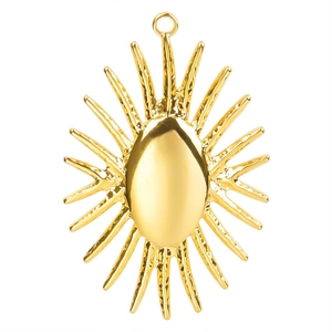 Minimalist 18k gold plated stainless steel sun pendant for DIY jewelry making