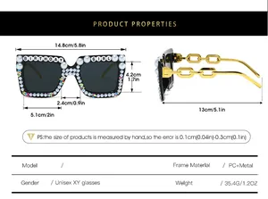Guide des tailles pour lunettes carrées avec perles, largeur 14,8cm et monture en PC