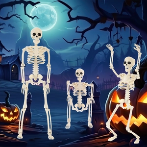 40cm Halloween skeleton decoration with movable joints for spooky haunted house party prop