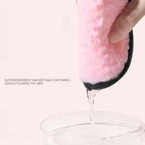 Pink pineapple texture cleansing sponge with high water absorption and soft plush fiber